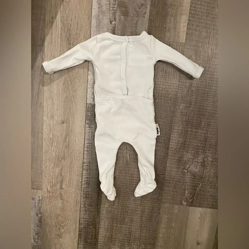 Maniere Child Smocked Anchor Footie 1M White Infant Sailor One Piece EUC